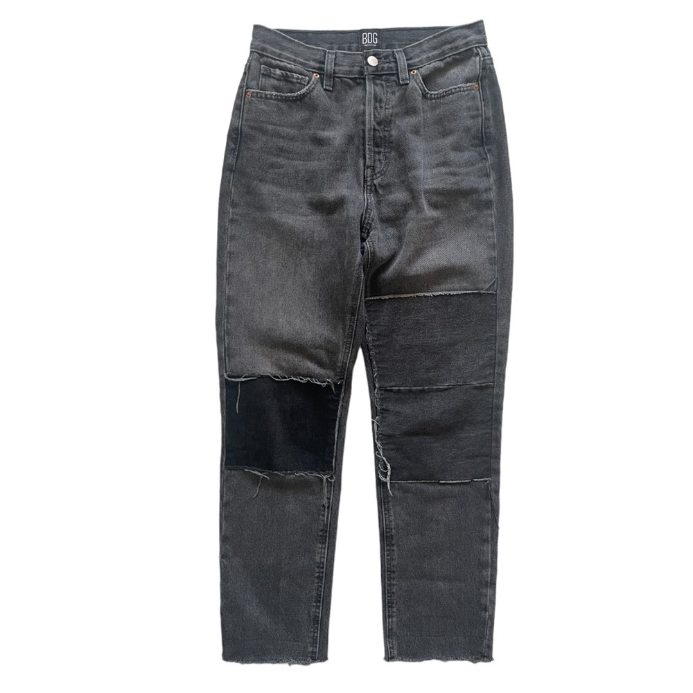Bdg Slim Straight Distressed Patchwork Charcoal B… - image 3